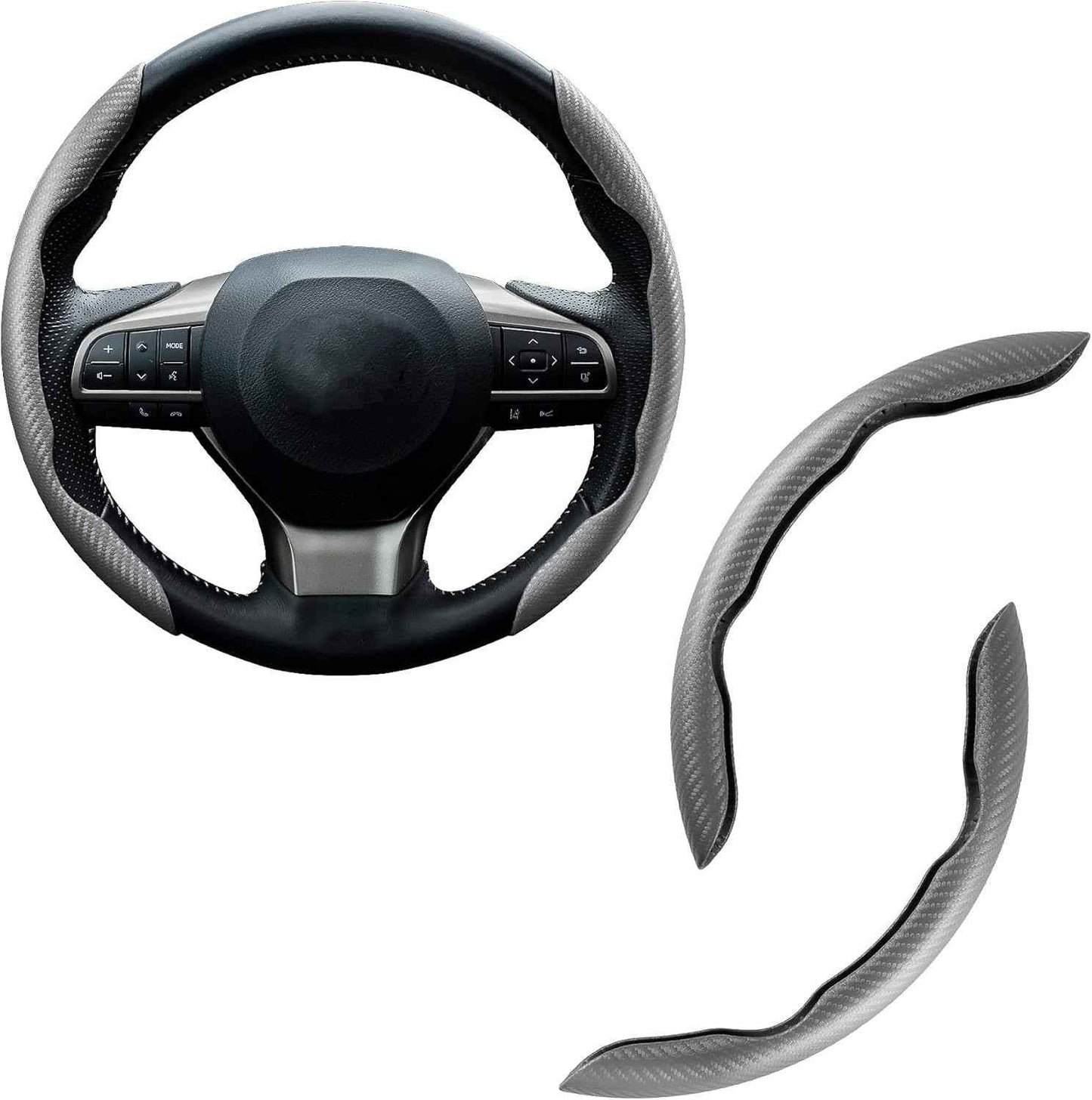 🚗 Carbon Fiber Steering Wheel Cover | Silicone Anti-Slip