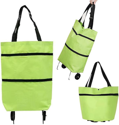 Collapsible rolling shopping bag