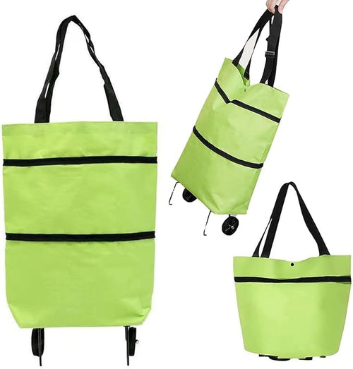 Collapsible rolling shopping bag