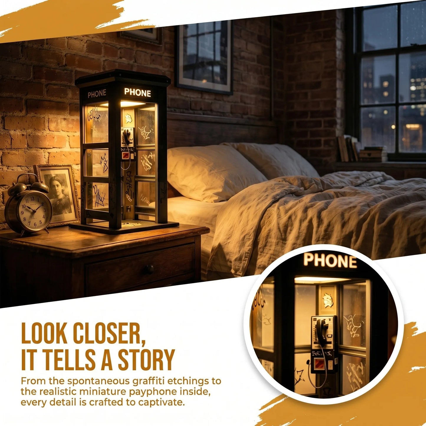🔥Hot Sale 50% OFF✨Vintage Phone Booth Ambient Lamp🎇
