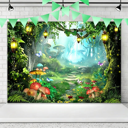 🔥Hot Sale Promotion 49% OFF🎁Magical Forest Floral & Butterfly Backdrop Banner