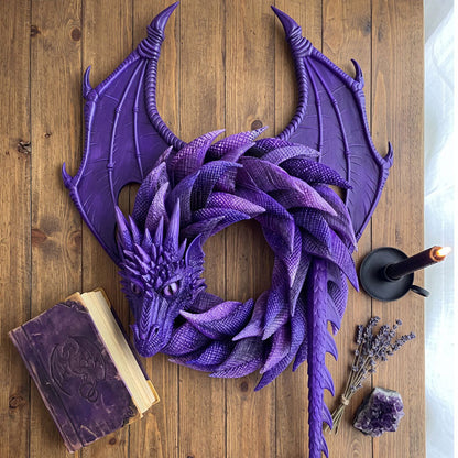 💜Enchanting Fantasy! ✨Handmade Dragon Wreath🐉
