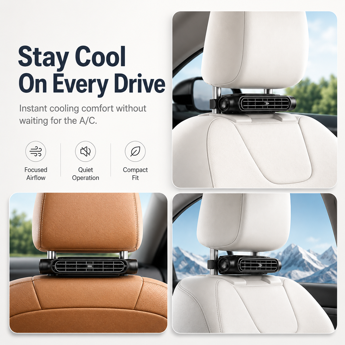 🍃Stay Cool In Summer🎁Convenient&Powerful - Rechargeable Car Seat Cooling Fans💪