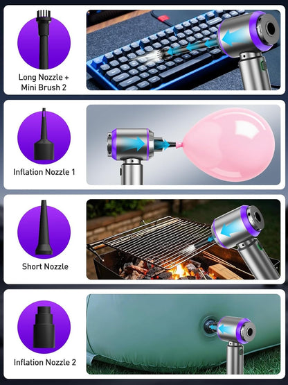 🚗 5-in-1 Mini Car Vacuum | Powerful Cordless Air Duster