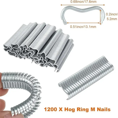 Fasten Upholstery, Wire Mesh & Fencing In Seconds 🔧 Heavy-Duty Hog Ring Pliers Kit