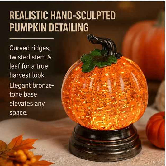 🔥Last Day 49% OFF -🔥🎃Glitter Lighted Pumpkin Snow Globe