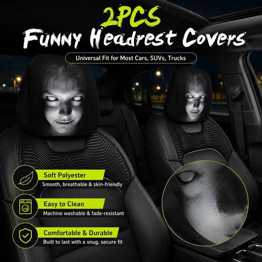 🔥 2PCS Headrest Covers | Universal Fit Car Interior Decor