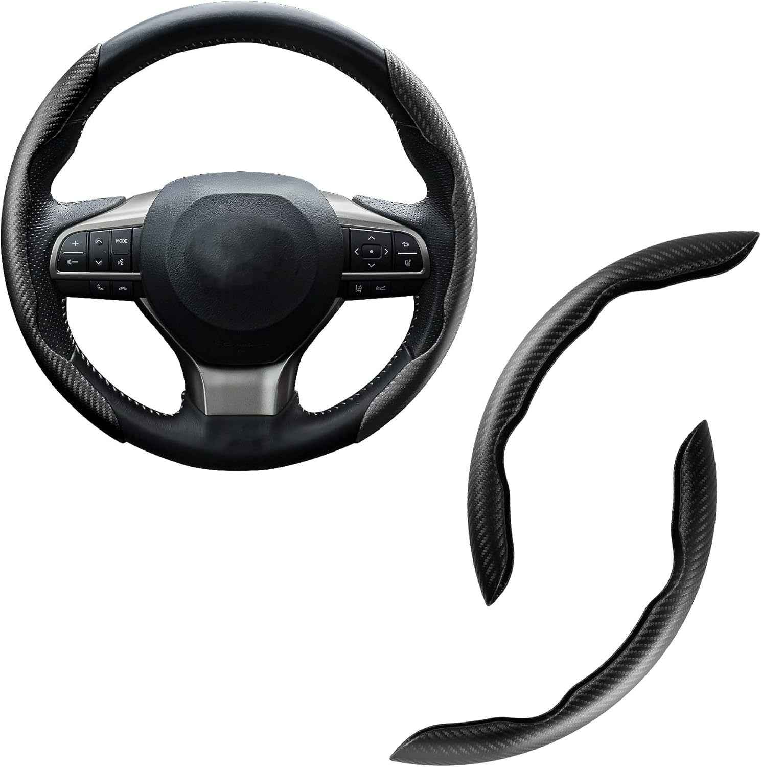 🚗 Carbon Fiber Steering Wheel Cover | Silicone Anti-Slip