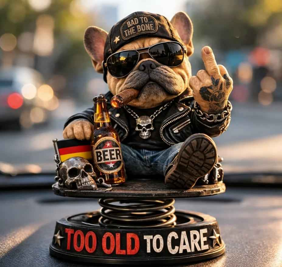 🚙 Funny Car Bobblehead | Too Old To Care Dashboard Decor