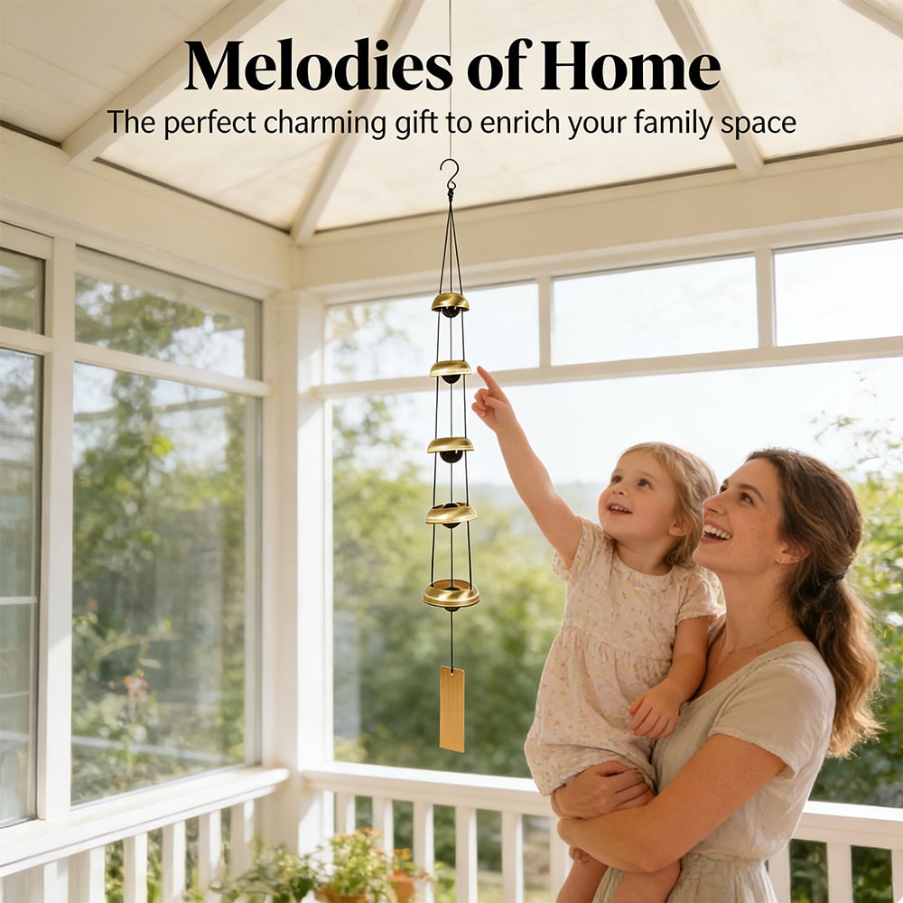 🔔Add Harmony to Your Space🏠 Quintet Brass Wind Chimes