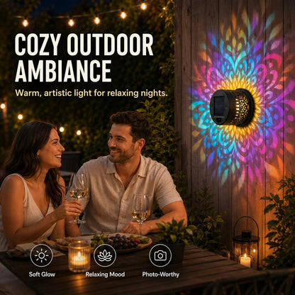 💖🏆Limited Time Sale 49% OFF🎁🏡Solar Mandala Wall Light Outdoor Garden Fence Projector Lamp Patio Ambient Decor