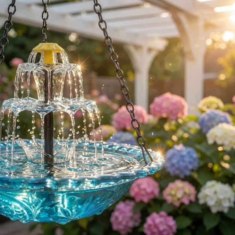 🔥💐SPRING DAY SALE- ONLY 💲26.99!⚡50K+ SOLD!🐦Solar Cascade Hanging Bird Bath Fountain