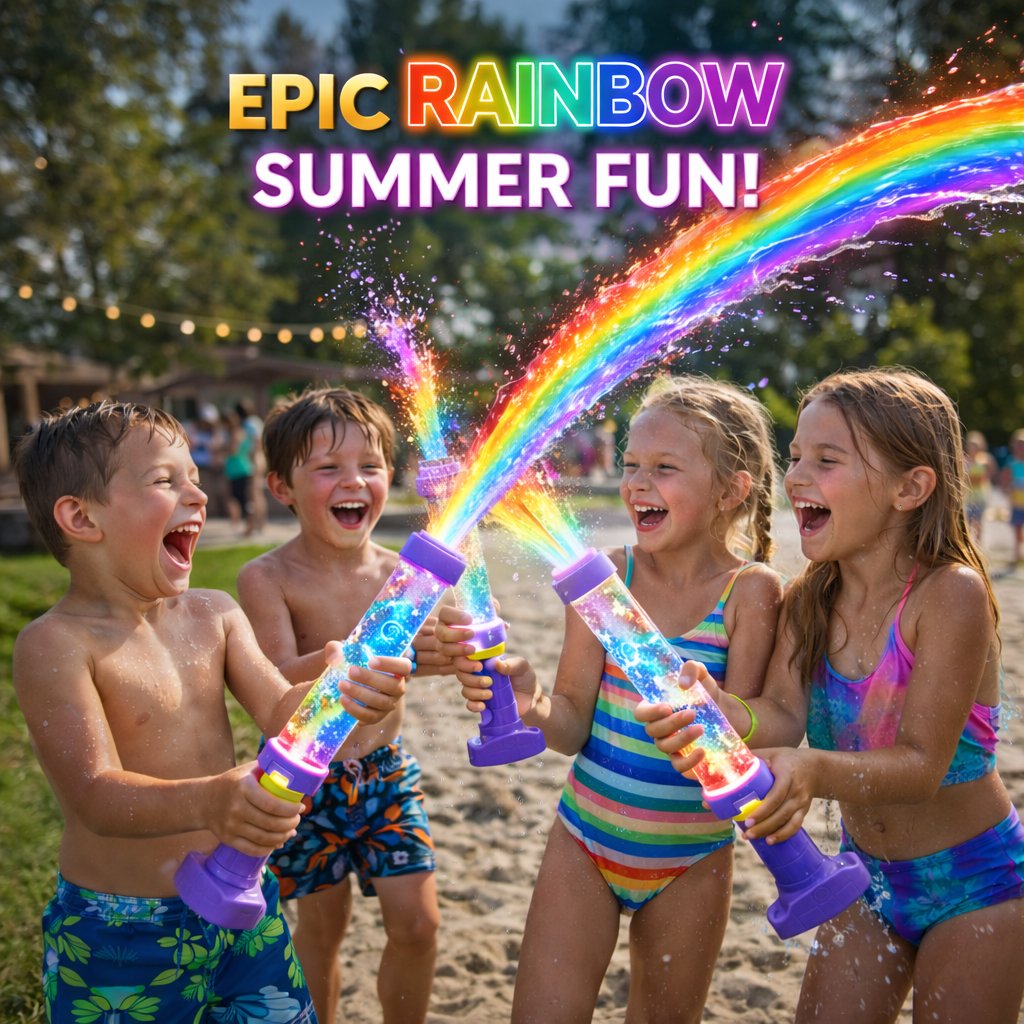 Glowing Rainbow LED Water Blaster | Summer Fun That Pops Like Magic! ✨