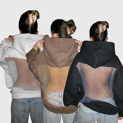 💥 50% OFF Final Sale – Crystal Mesh Hoodie ✨