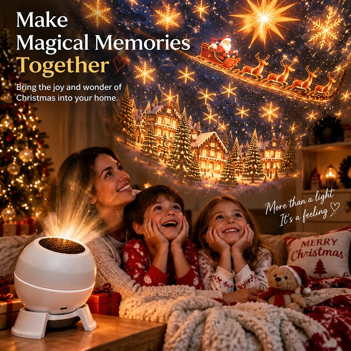 🎅 Turn Any Room Into a Christmas Wonderland – Holiday Projection Night Light