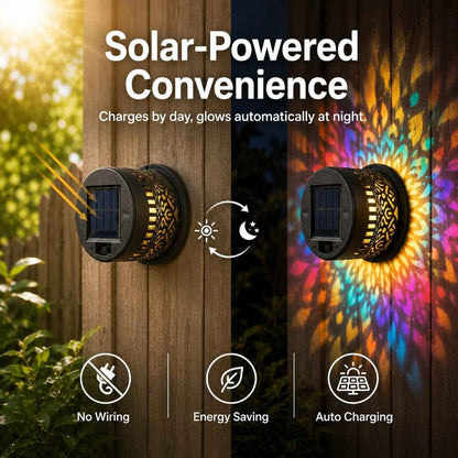 💖🏆Limited Time Sale 49% OFF🎁🏡Solar Mandala Wall Light Outdoor Garden Fence Projector Lamp Patio Ambient Decor