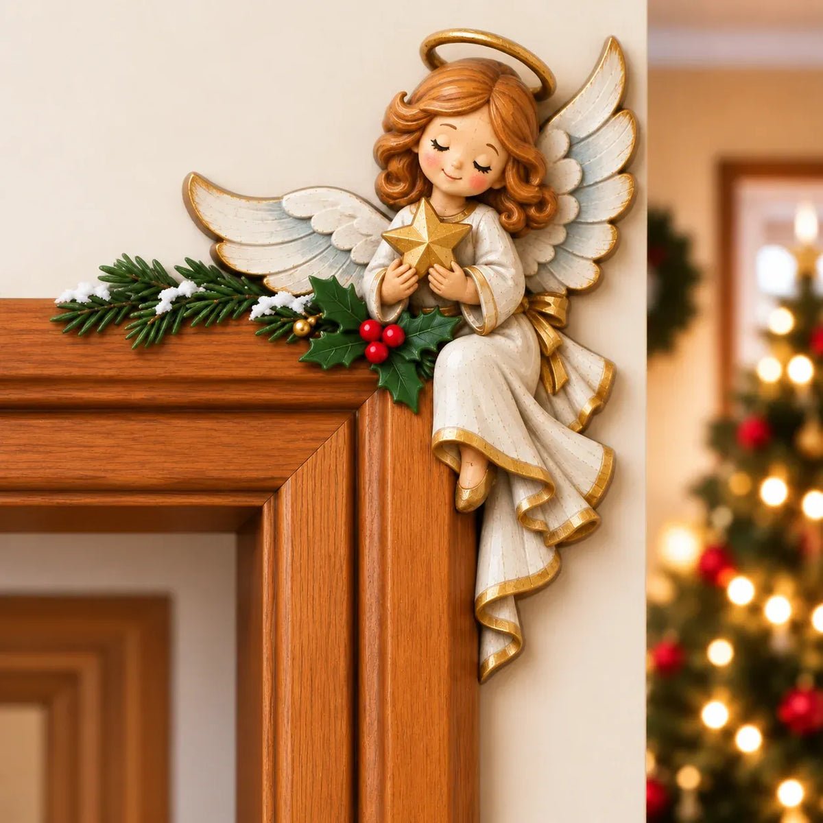 🎅 3D Sculpted Christmas Peekaboo Door Frame Corner Decor