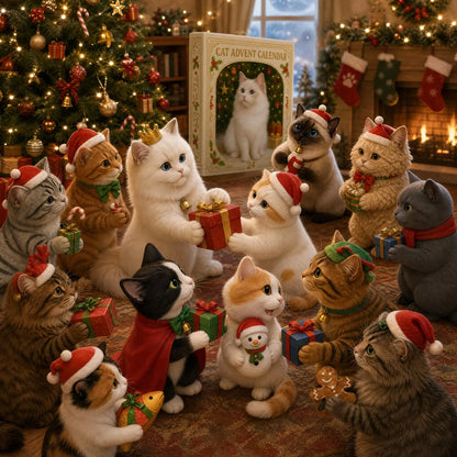 🎄 2026 Cat Advent Calendar 🐱 24 Cute Cat Charms for Christmas