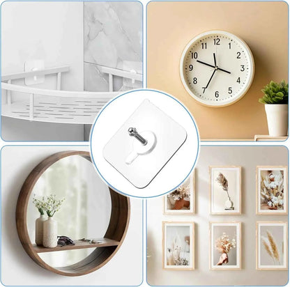 🧲 40PCS Self-Adhesive Wall Hooks | Bathroom & Kitchen Organizer