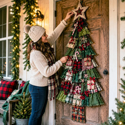 🎄Beginner-Friendly DIY Oversized Patchwork Christmas Tree Door Hanging Kit