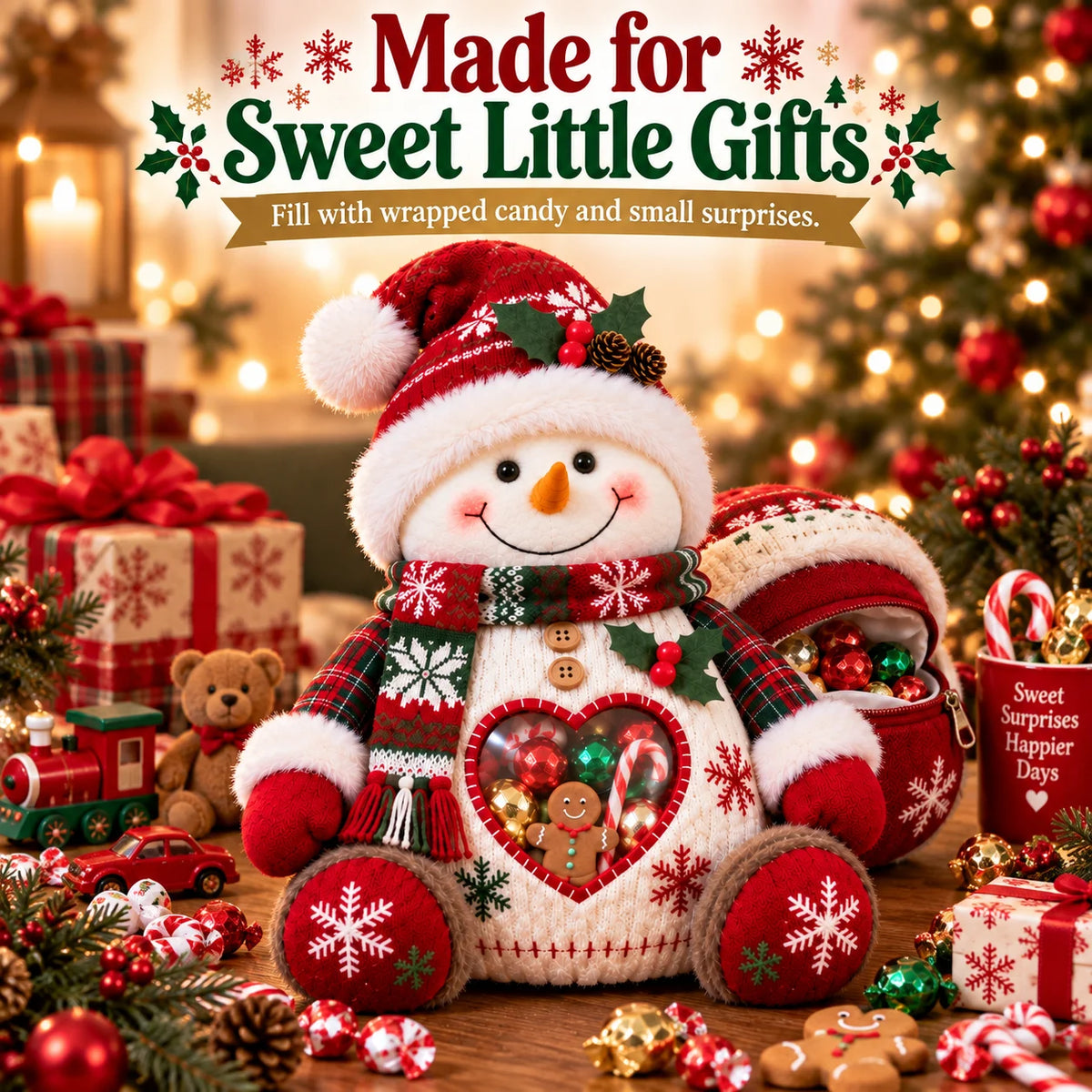 ⏰LAST DAY 50% OFF💯🎅 Refillable Christmas Figurine Treat Holder