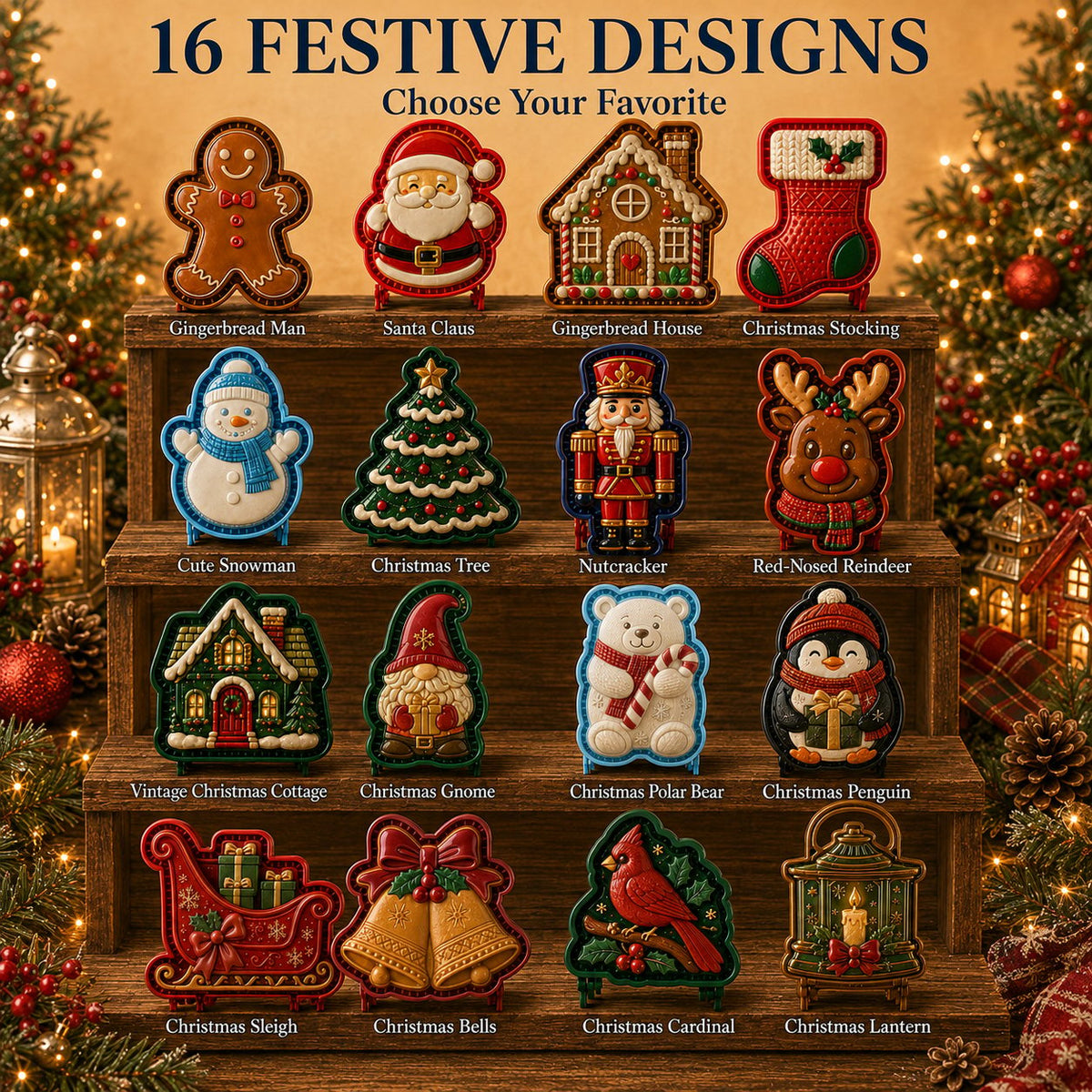 🔥🔥Last Day Promotion!✨ 🎄16-Design Christmas Mini Pie Mold Collection 🥧
