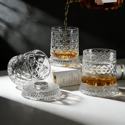 😎Best Gift For Gentlemen-360° Spinning Crystal Whiskey Glass🥃