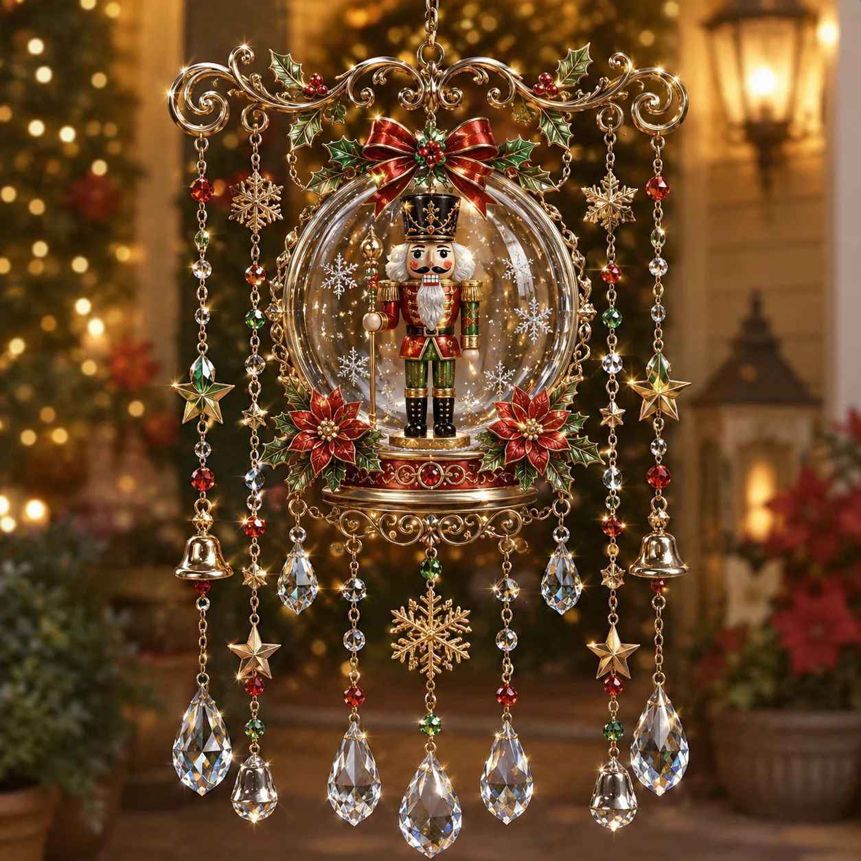 🎄✨ Christmas Stained Glass Suncatcher Wind Chime – Sparkling Crystal Drop Window Decor | 🔥 50% OFF