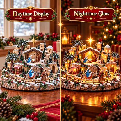 🌟🎄 Star of Bethlehem Journey™ – Lighted Nativity Christmas Village with Mary’s Holy Journey