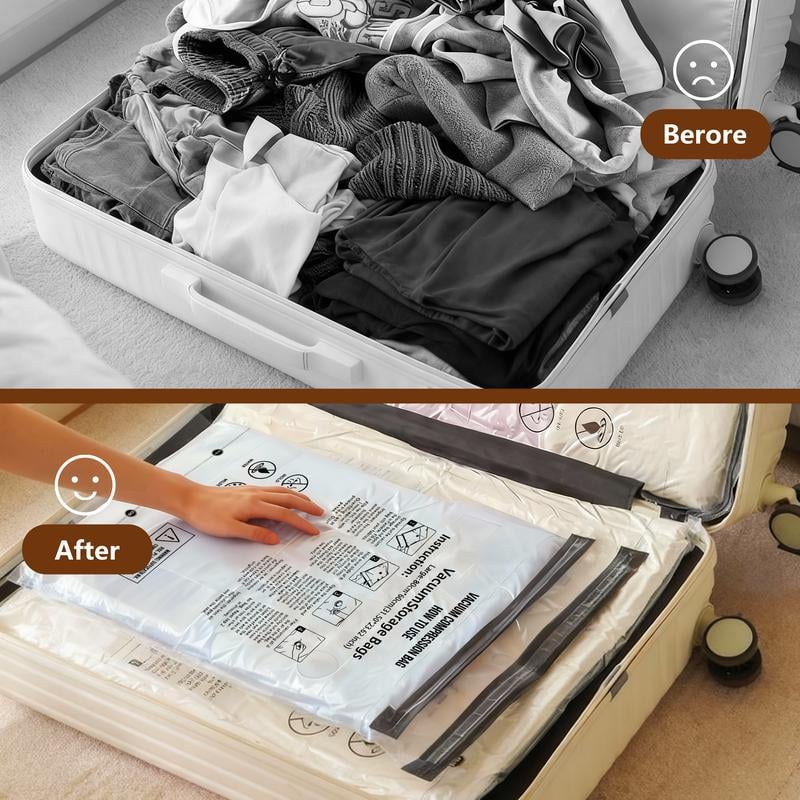 Space-Saving Vacuum Storage Bags with Electric Pump – Multiple Sizes for Clothes, Bedding & Travel
