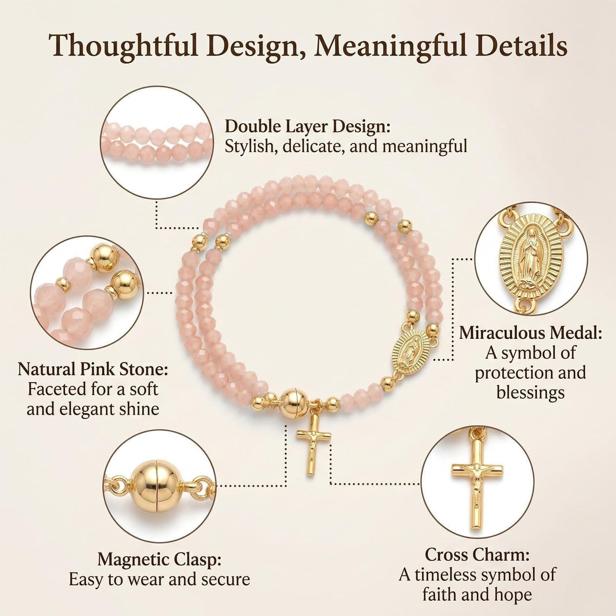 🔥🔥 ✝️Handcrafted rosary bracelets -  A Warm Companion for Your Faith Journey📿
