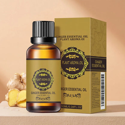 ✨Ginger Massage Essential Oil 🌿Natural Plant Belly Drainage Oil Body Sculpting Slimming Aroma Oil For Personal Body Care
