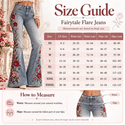 ⏳ Last Day 50% OFF – 🌹 Vintage Embroidered Flare Jeans | High-Rise Stretch Denim with Lace Panels & Floral Details ✨