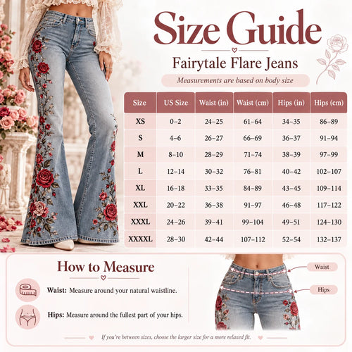 ⏳ Last Day 50% OFF – 🌹 Vintage Embroidered Flare Jeans | High-Rise Stretch Denim with Lace Panels & Floral Details ✨