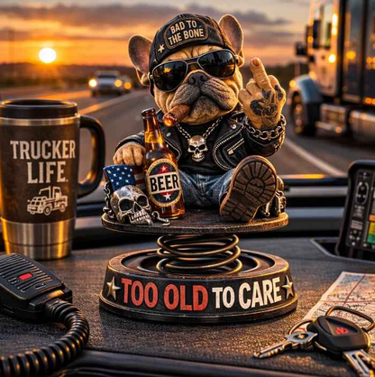 🚙 Funny Car Bobblehead | Too Old To Care Dashboard Decor