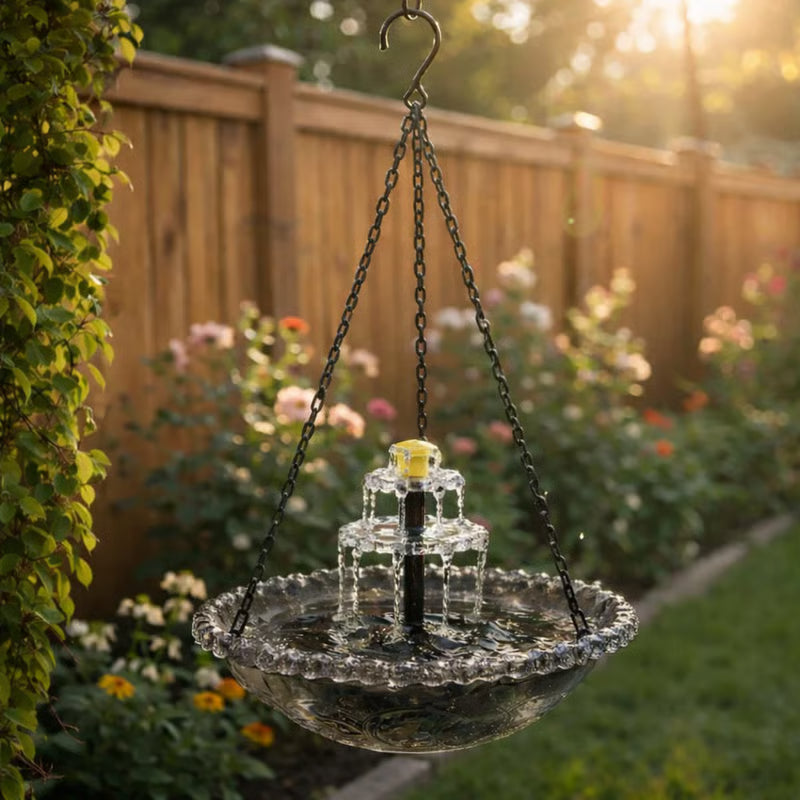 🔥💐SPRING DAY SALE- ONLY 💲26.99!⚡50K+ SOLD!🐦Solar Cascade Hanging Bird Bath Fountain