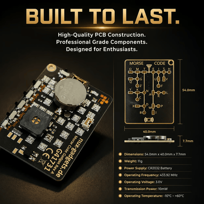 🔥 📟 Morse Code Trainer Card Pro (LED Edition)