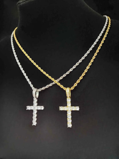 💎 Cross Twist Chain Pendant Necklace | Trendy Hip Hop Style