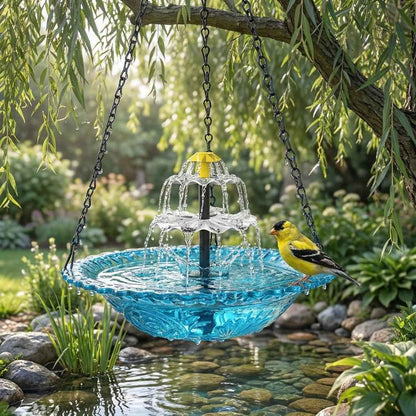 🐦 Backyard Upgrade! 50% OFF Solar Cascade Hanging Bird Bath Fountain