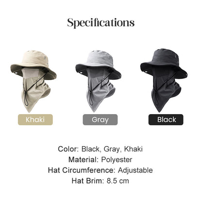 UV Protection Bucket Hat with Face Cover