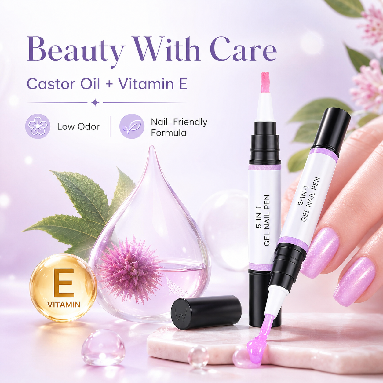 💅 5-in-1 Gel Nail Polish Pen – Flawless Shimmer Nails at Home