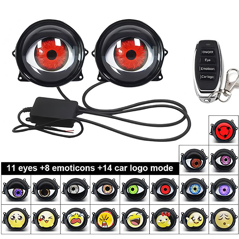 👿 Universal LED "Demon Eye" Car Headlight with Remote-Controlled Dynamic Ambient Lighting