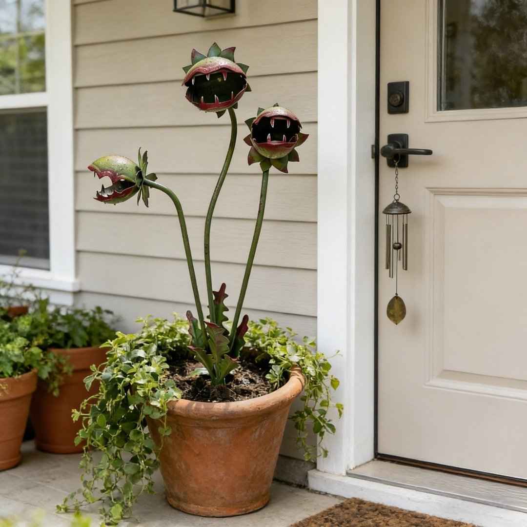🏠 Whimsical Venus Flytrap Garden Stake 🪴 Fun & Eye-Catching Yard Decor
