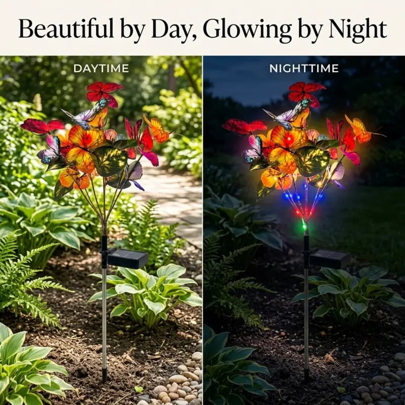 🏠Light Your Garden🦋 Solar Butterfly Garden Light  – Realistic Colorful Decor for Lawn & Pathway ✨