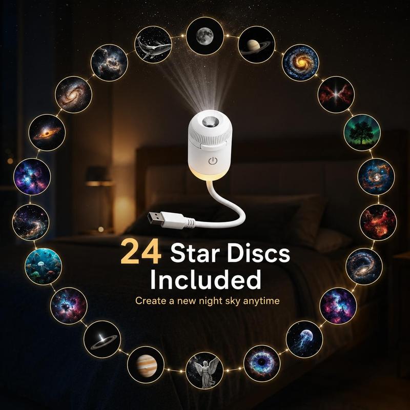 🌌 USB Star Projector Lamp ✨ Magical Galaxy Night Light