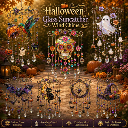 🔥👻 Halloween Suncatcher Wind Chime – Cute Spooky Hanging Decor 🎃