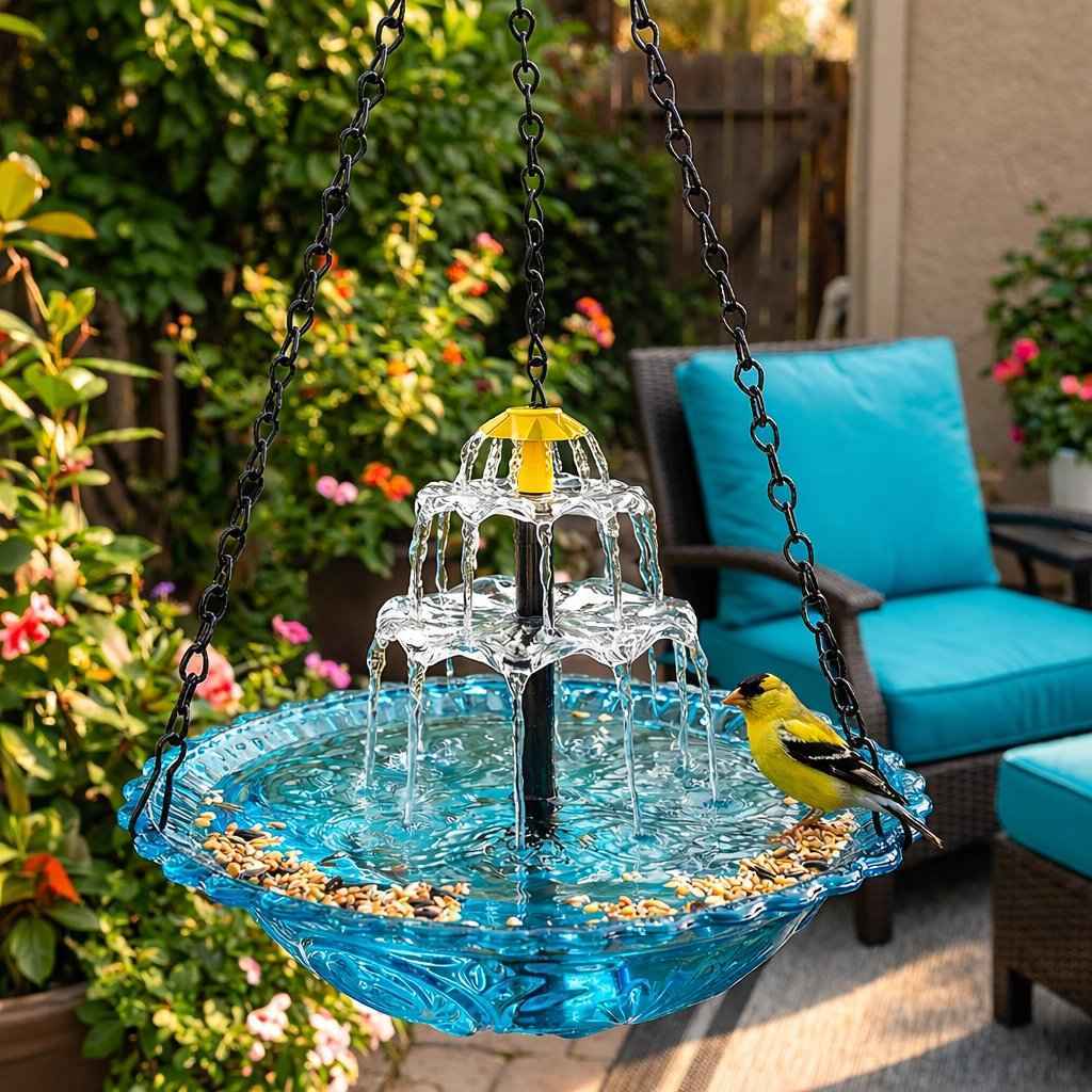 🐦 Backyard Upgrade! 50% OFF Solar Cascade Hanging Bird Bath Fountain
