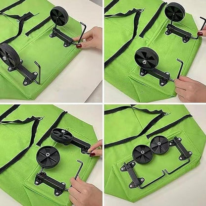Collapsible rolling shopping bag