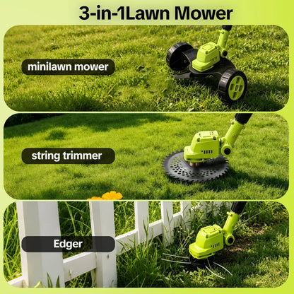 🌿⚡Trim, Edge & Clean Up Your Yard Faster ⚡ Cordless 3-in-1 Lawn Trimmer with Battery