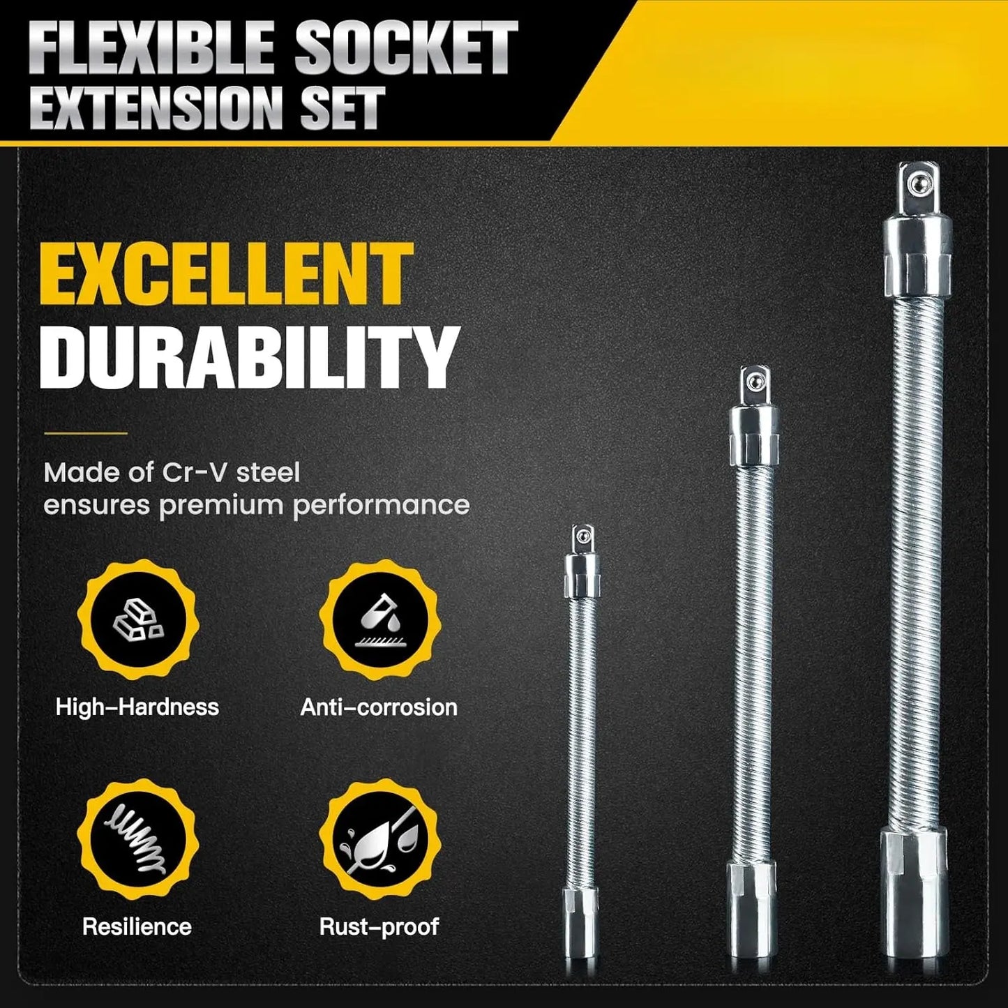 ⚙️ 1/2 Inch Socket Wrench Kit | Flexible Connecting Rod Tools